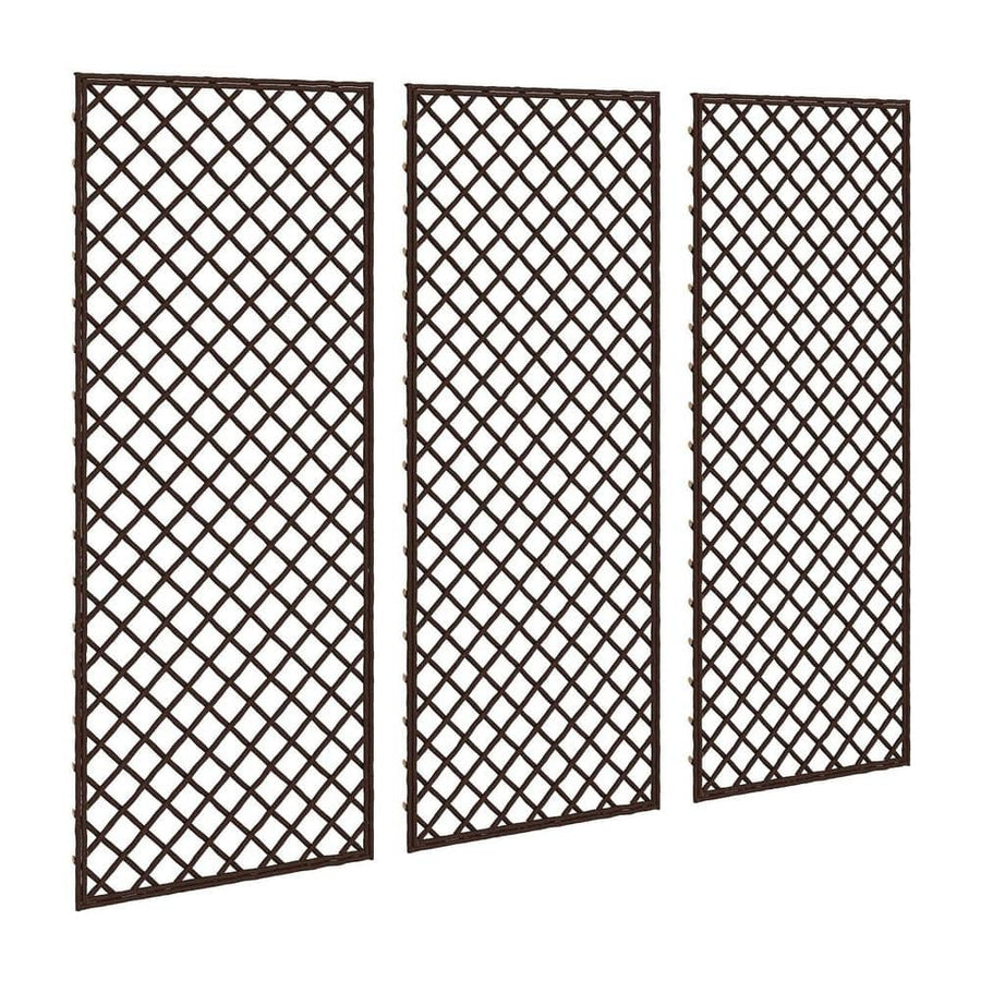 Outsunny Garden Trellis, Decorative Trellis Panels for Climbing Outdoor Plants, Natural Wood Finish