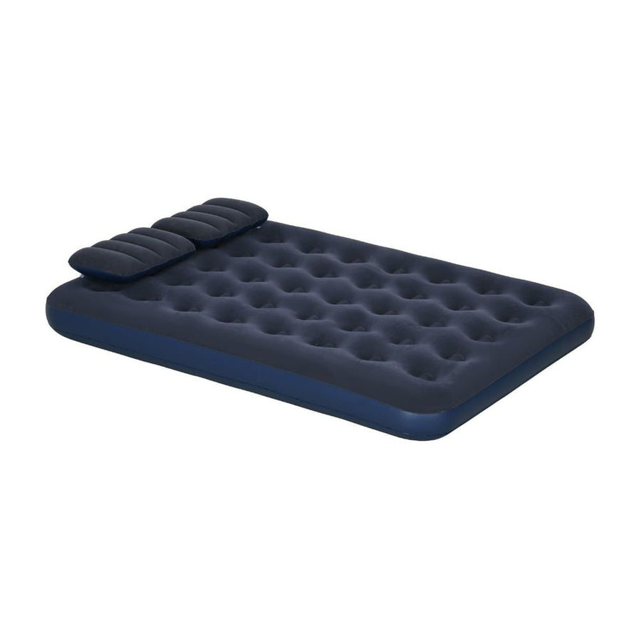 Outsunny Inflatable King Size Air Bed, with Built-In Hand Pump - Blue