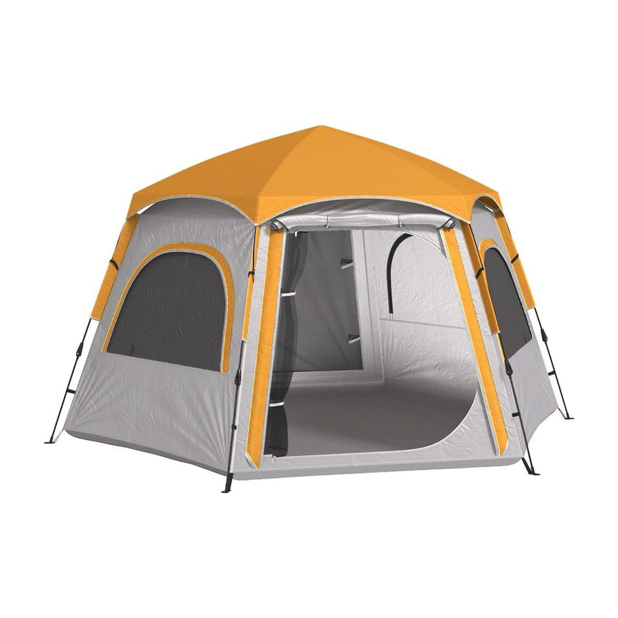 Outsunny Instant Pop Up Camping Tent, 2/3/4 Person Easy Setup Dome Family Tent with Vestibule, Rainfly, 4 Mesh Windows & 2