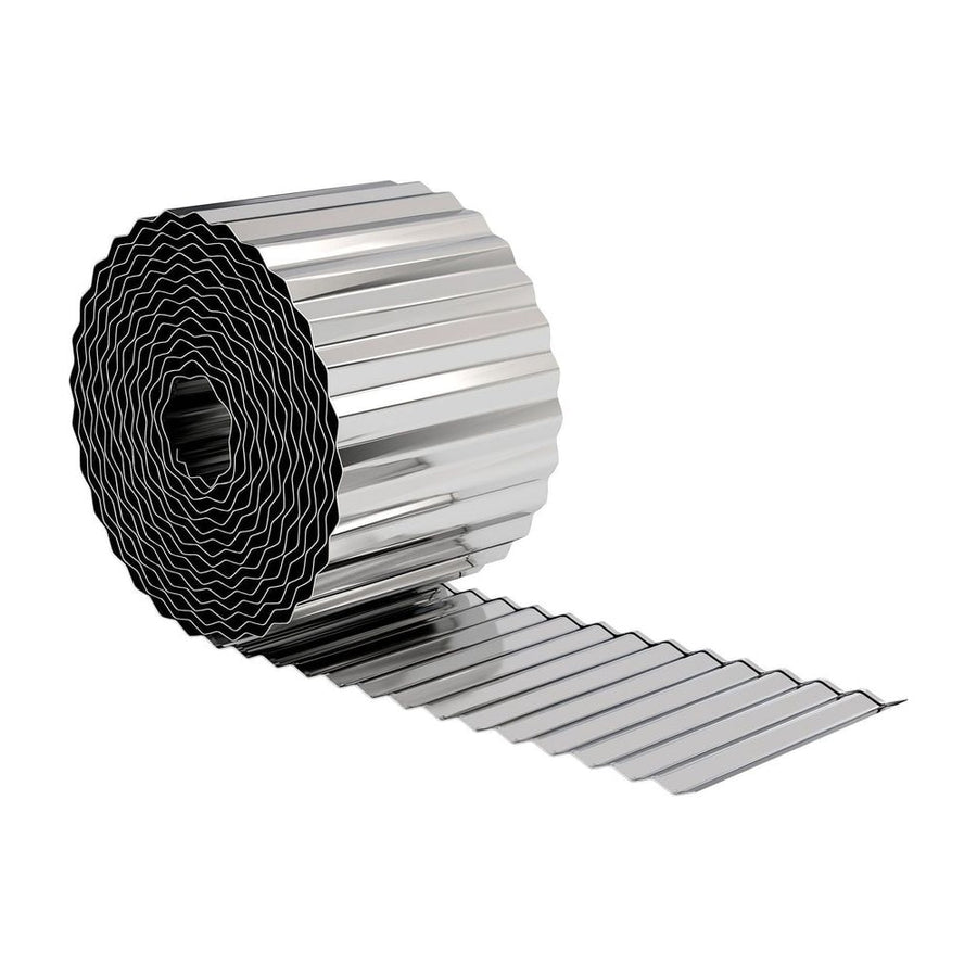 Outsunny Metal Garden Edging Border, 8 in x 21.3 ft Corrugated Heavy Duty Galvanised Steel Lawn Edging, Silver Tone