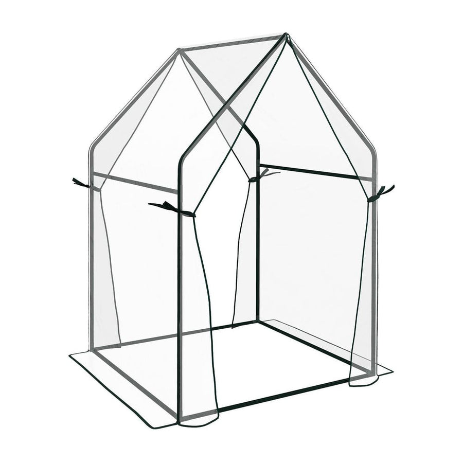 Outsunny Mini Greenhouse, Garden Tomato Growhouse with 2 Zipped Doors, Portable Indoor Outdoor Green House, 90 x 90 x 145cm