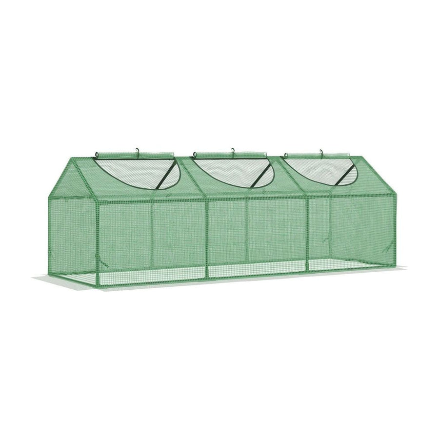 Outsunny Mini Greenhouse, Small Plant Grow House for Outdoor with Durable PE Cover, Observation Windows, 180 x 60 x 60 cm