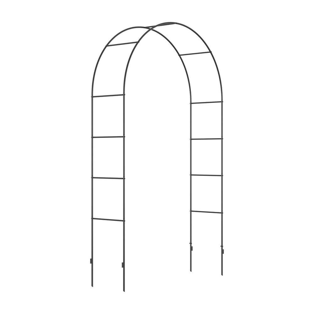 Outsunny Outdoor Garden Arch, Metal Garden Arbor for Climbing Plants, Roses, Vines, Wedding Arch for Outdoor, 140L x 40W x