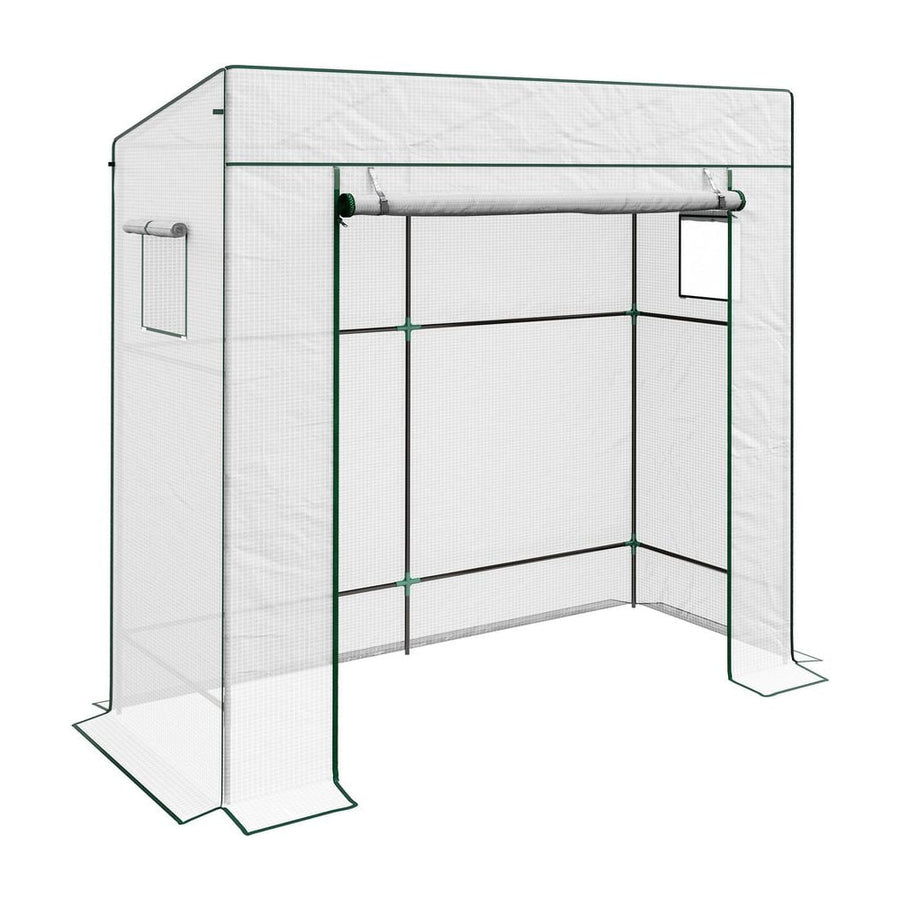 Outsunny PE Cover Walk-in Outdoor Greenhouse, White