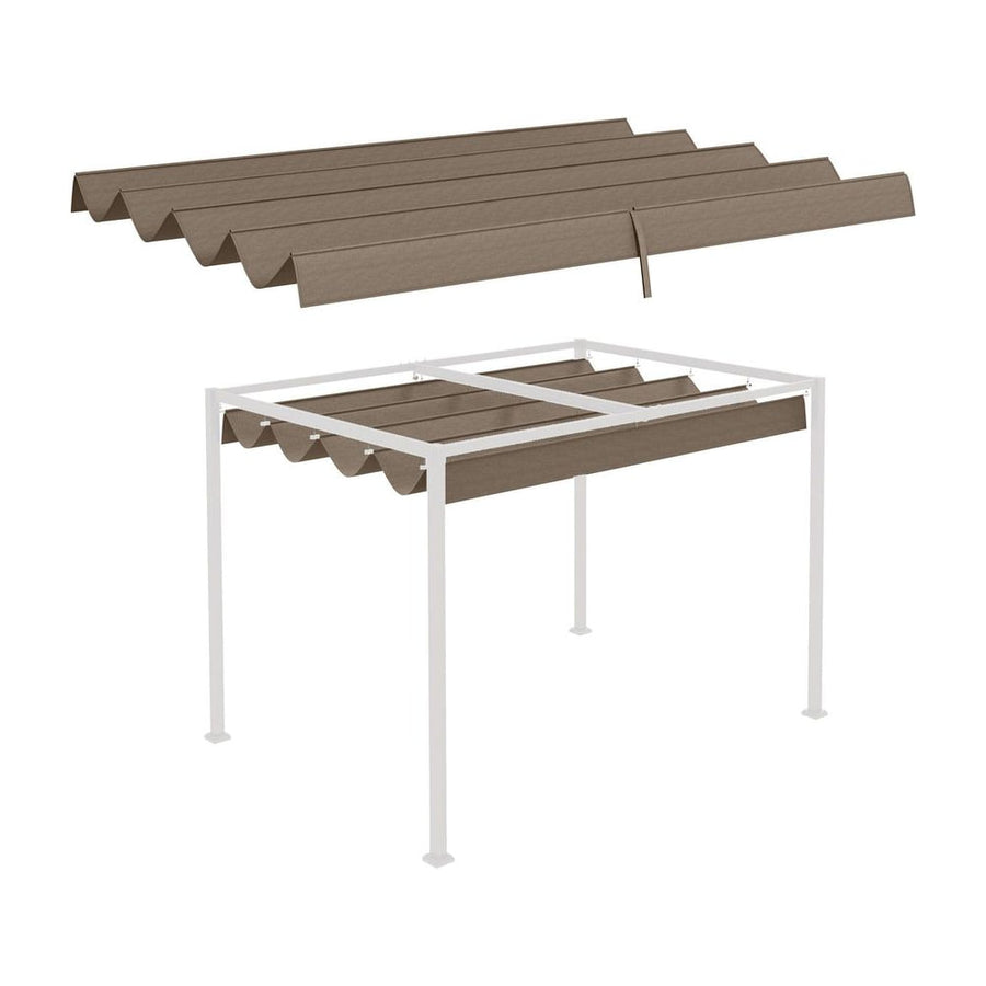 Outsunny Pergola Cover Roof, 2.86 x 2.45 m Retractable Sun Shade Top for 3 x 2m Pergola Frame, UV30+ Protected, Coffee