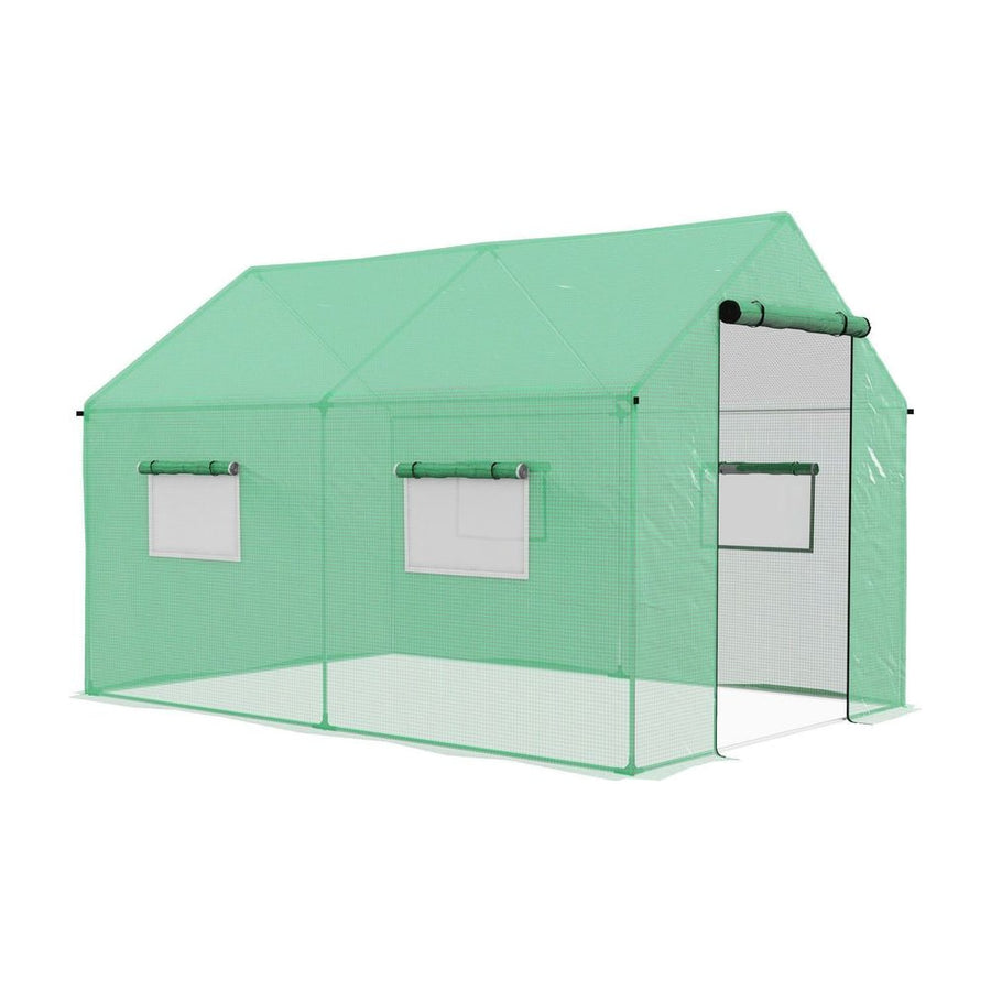 Outsunny Polyethylene Walk-in Polytunnel Greenhouse, 2 x 3(m), Green
