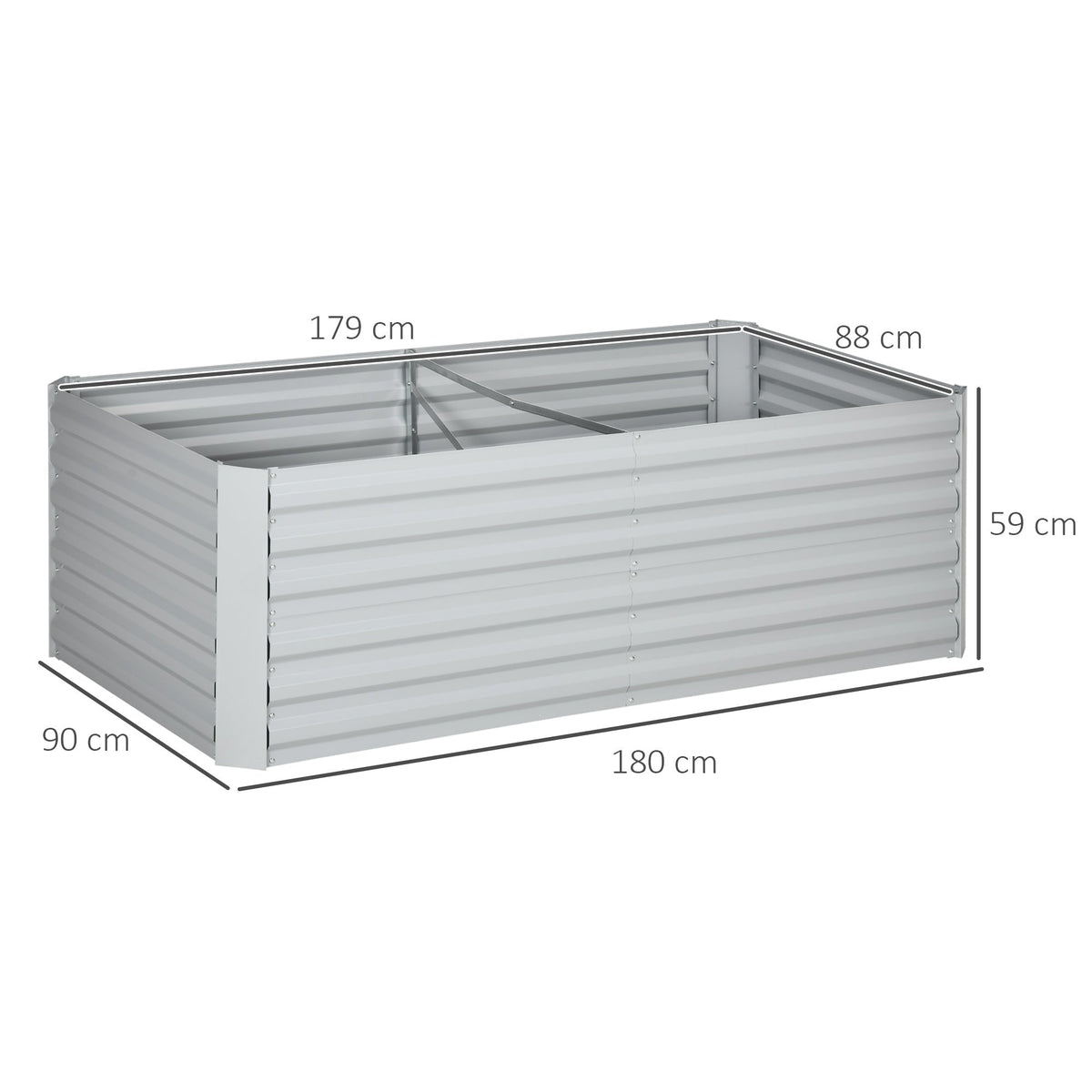Outsunny Raised Beds Garden Galvanised Steel Outdoor Planters Multi-reinforced Rods