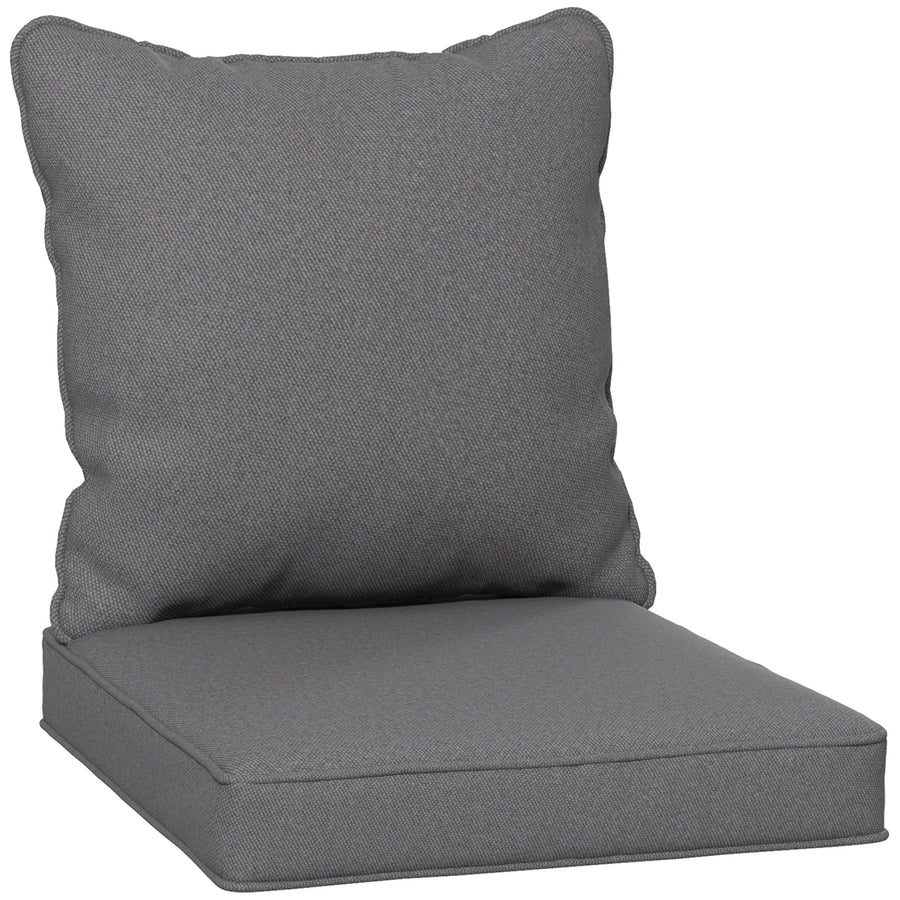 Outsunny Seat and Back Padded Cushion Set in Charcoal Grey