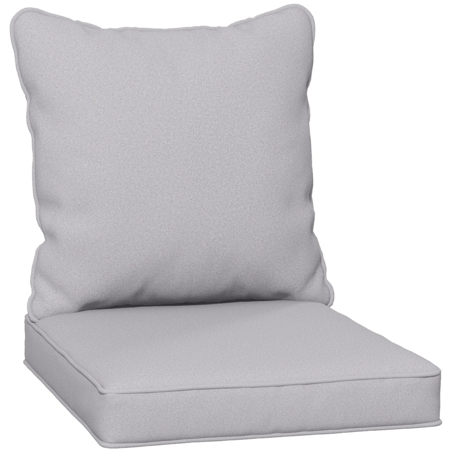Outsunny Seat and Back Padded Cushion Set in Light Grey