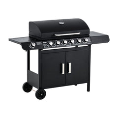 Outsunny Seven Burner Gas Grill, with Integrated Thermometer and Storage