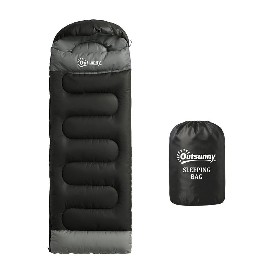 Outsunny Sleeping Bag for Adults, Lightweight & Compact Sleeping Bag, 3 Seasons, Black