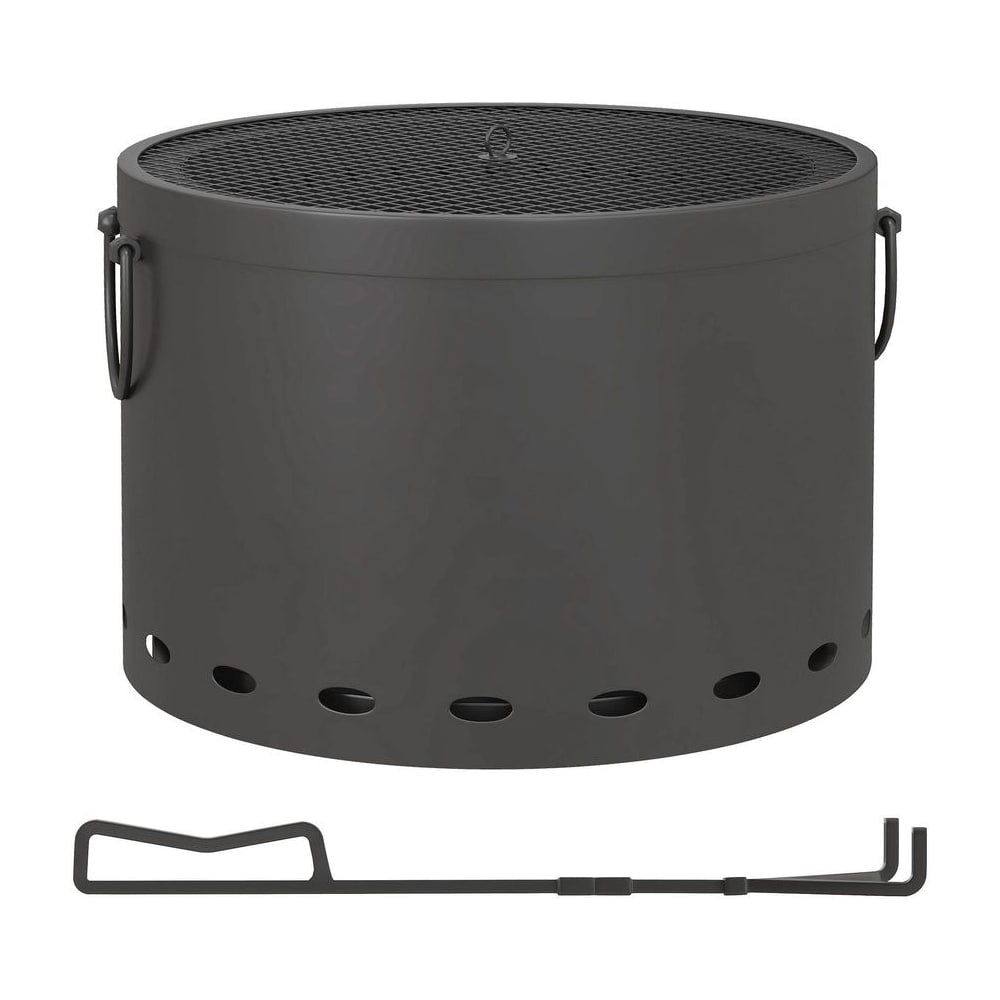 Outsunny Smokeless Fire Pit, 38cm Portable Wood Burning Firepit with Spark Screen and Poker, Low Smoke Camping Bonfire Stove