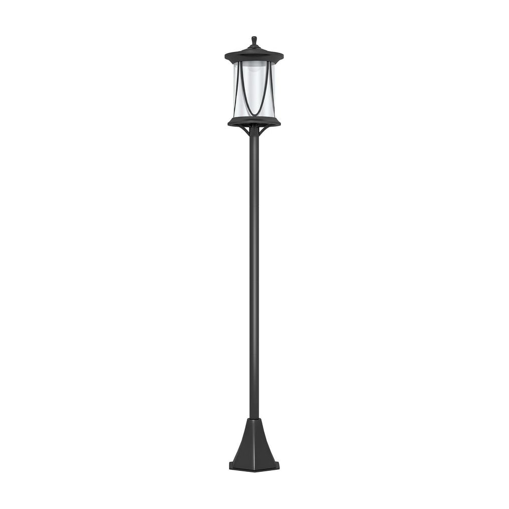Outsunny Solar Lamp Post Light, a tall black outdoor lamp post with a lantern-style top and a square base