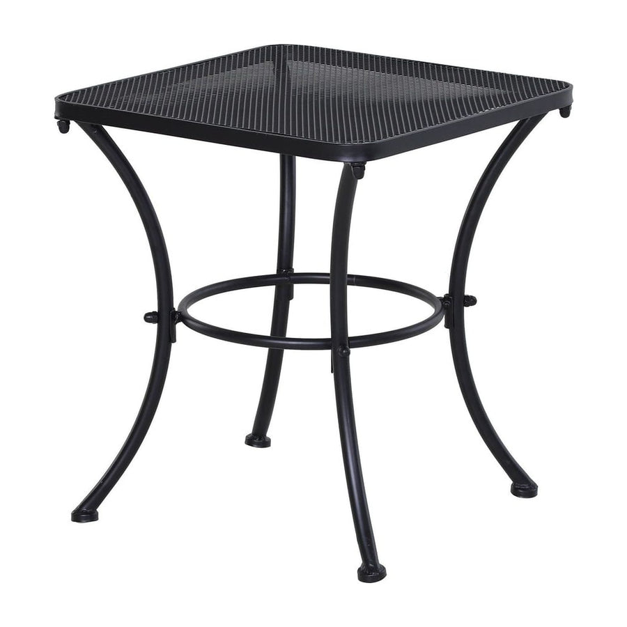 Outsunny Square Garden Metal Bistro Table Outdoor Patio Coffee Side Desk - Black 45L X 45W X 50H CM