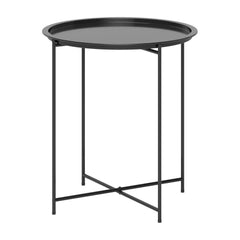 Outsunny Steel Removable Tray Top Garden Table - Black