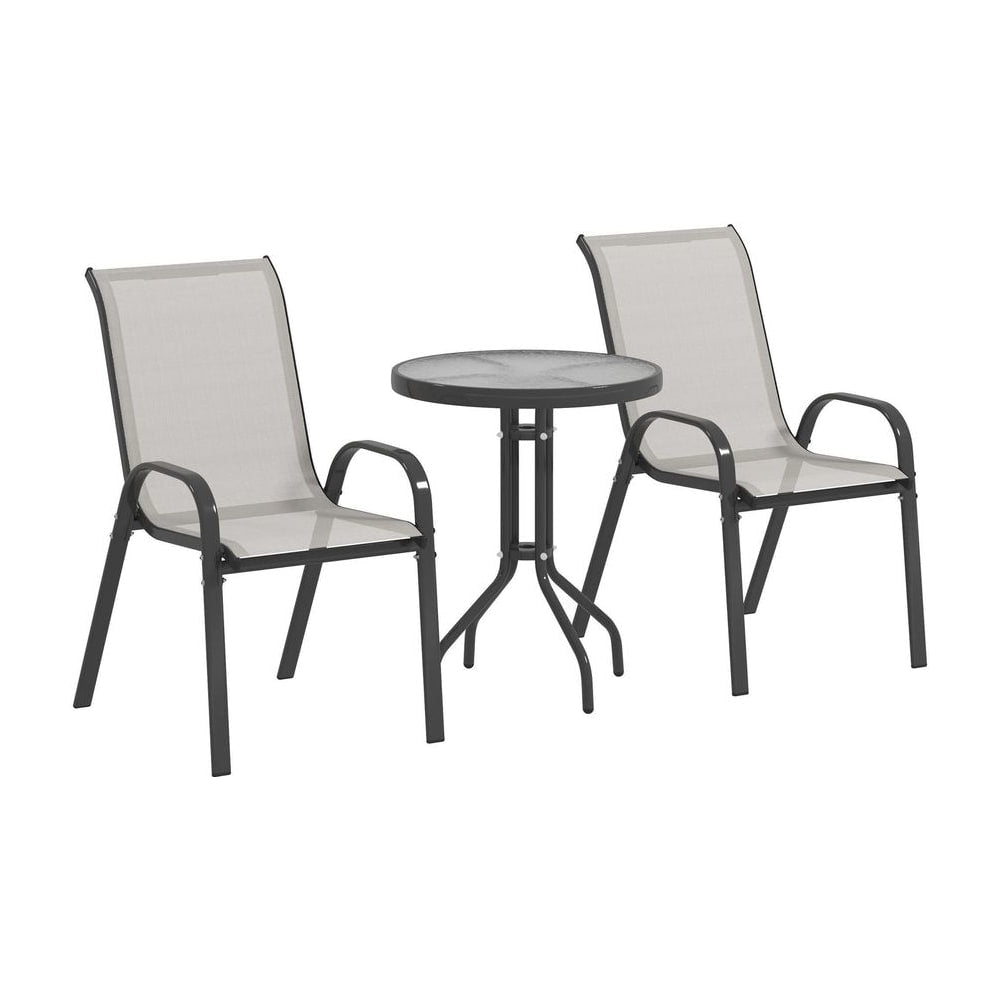 Outsunny Three-Piece Outdoor Garden Set - Light Grey