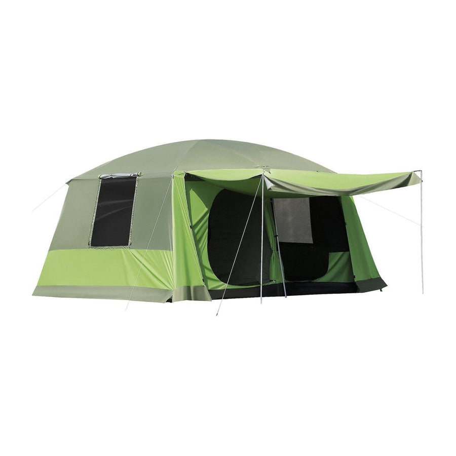 Outsunny Tunnel Tent Camping Shelter w/ Porch, Two Rooms, Lamp Hook, Portable Carry Bag