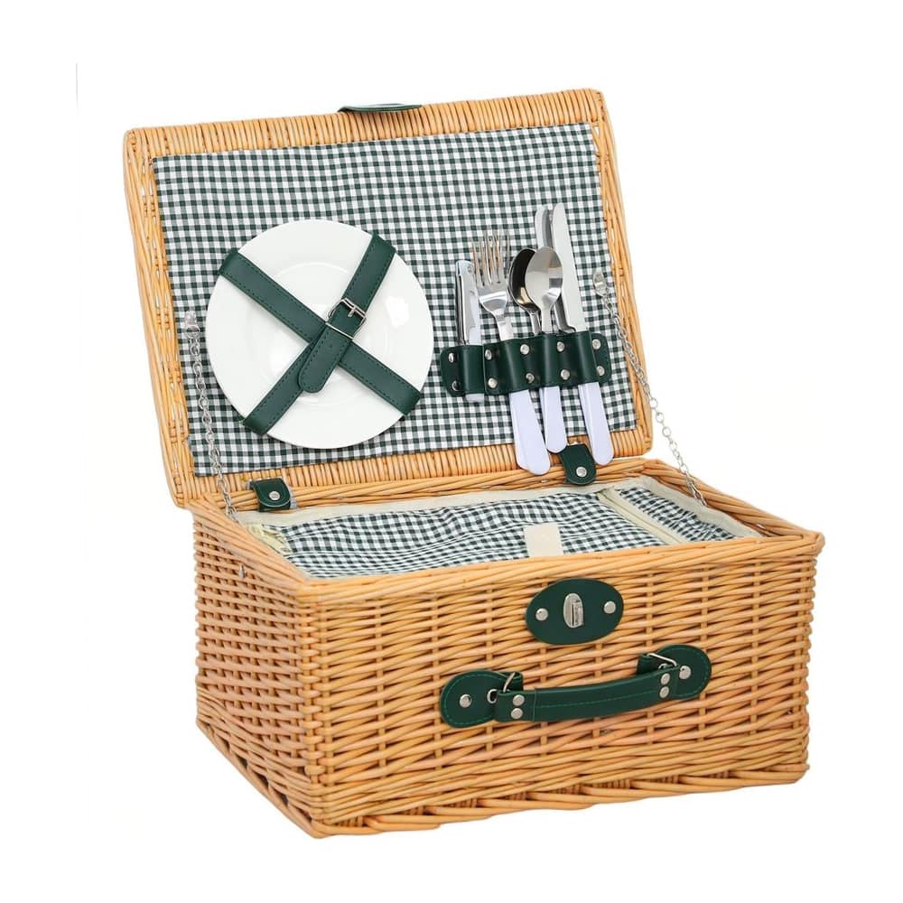 Outsunny Two-Person Picnic Set, with Wicker Basket