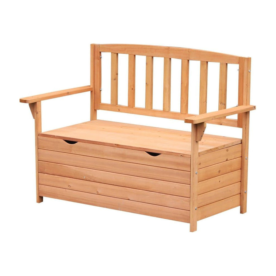 Outsunny Two-Seater Garden Storage Bench in Natural