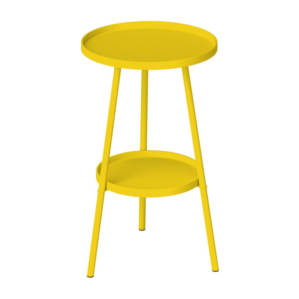 Outsunny Two-Tier Metal Garden Table - Yellow