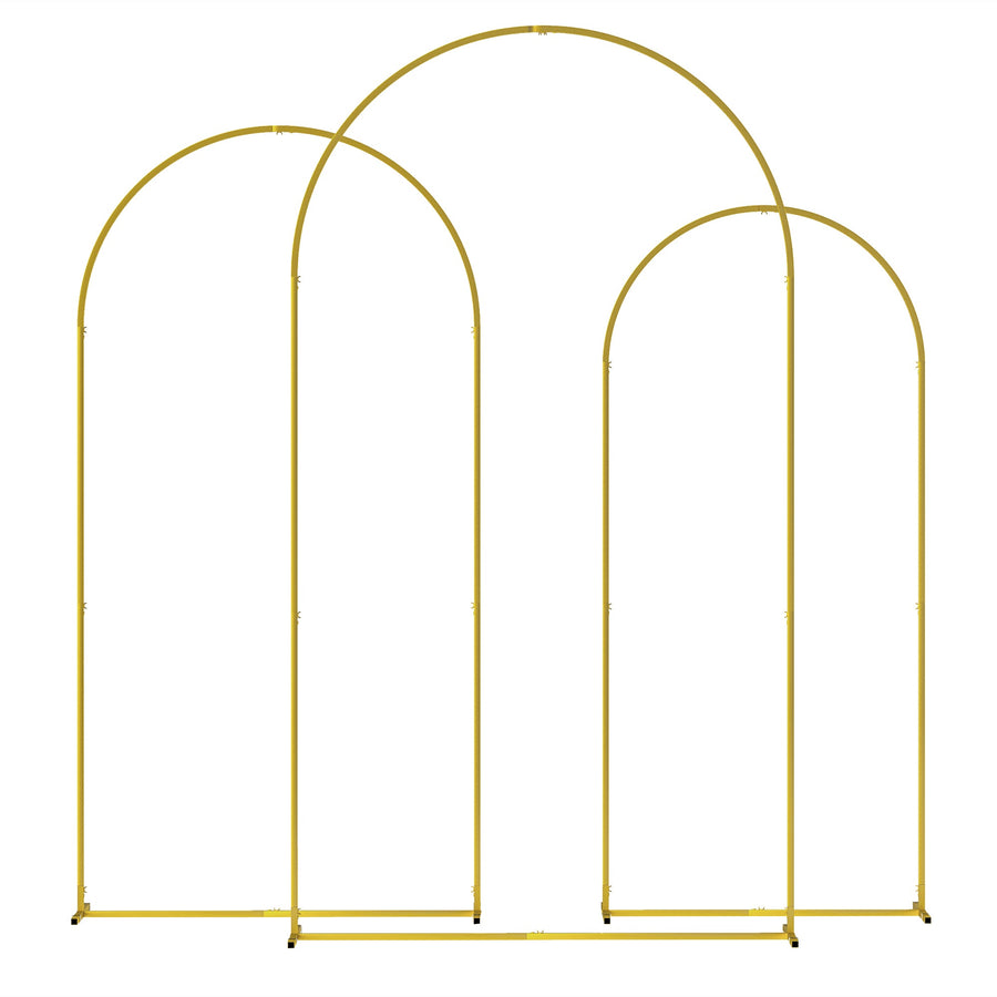 Outsunny Wedding Arch Frame Set, 2.2, 2, 1.8 m Metal Arch Backdrop Stand Set of 3, Balloon Arch Stand Set for Birthday Party