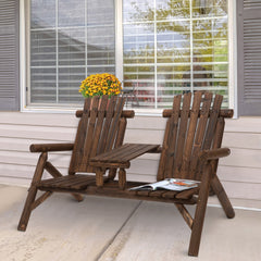 Outsunny Wood Patio Chair Bench 2 Seats Jack
