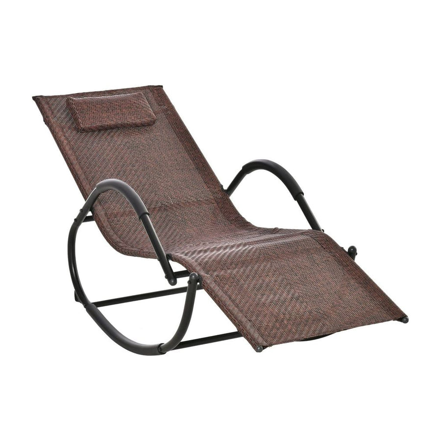Outsunny Zero Gravity Rocking Lounge Chair in Brown