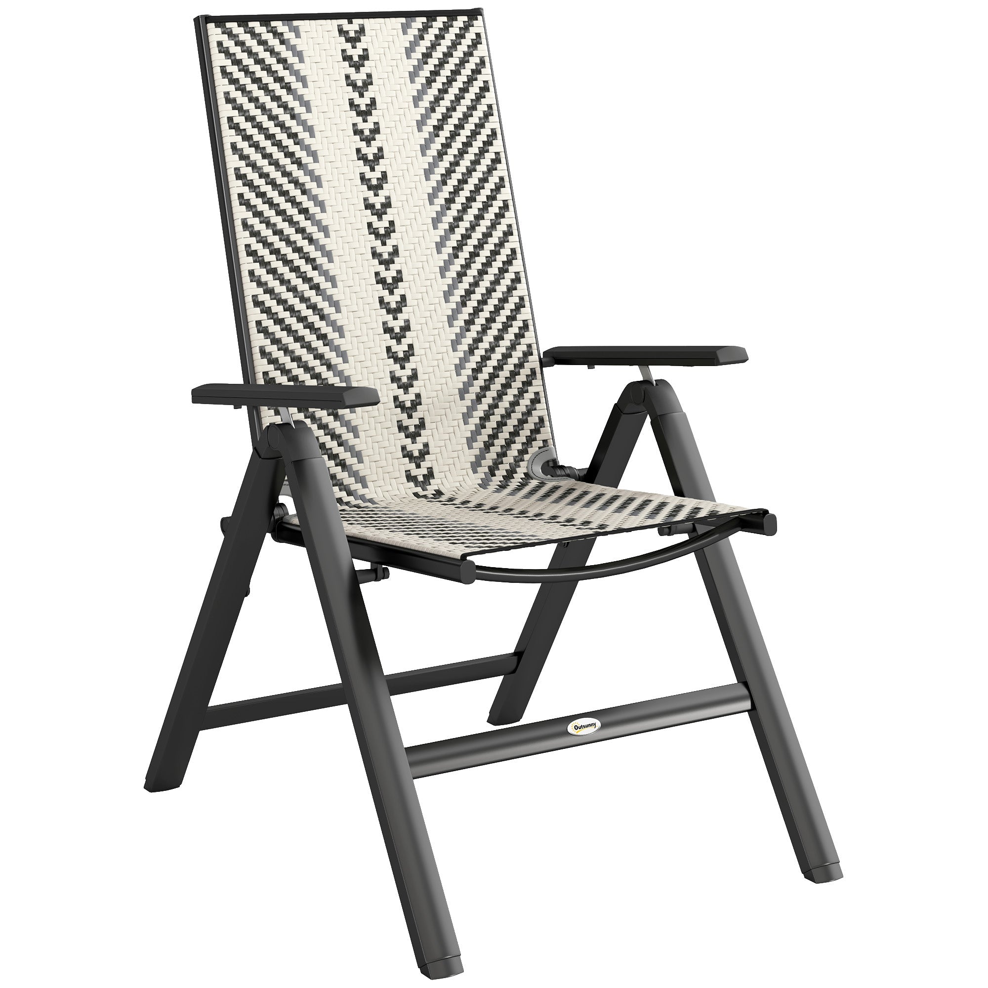 Outsunny Rattan Reclining Garden Chairs - Grey