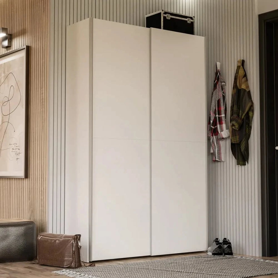 Ozzula Sliding Door Wardrobe 120cm in White
