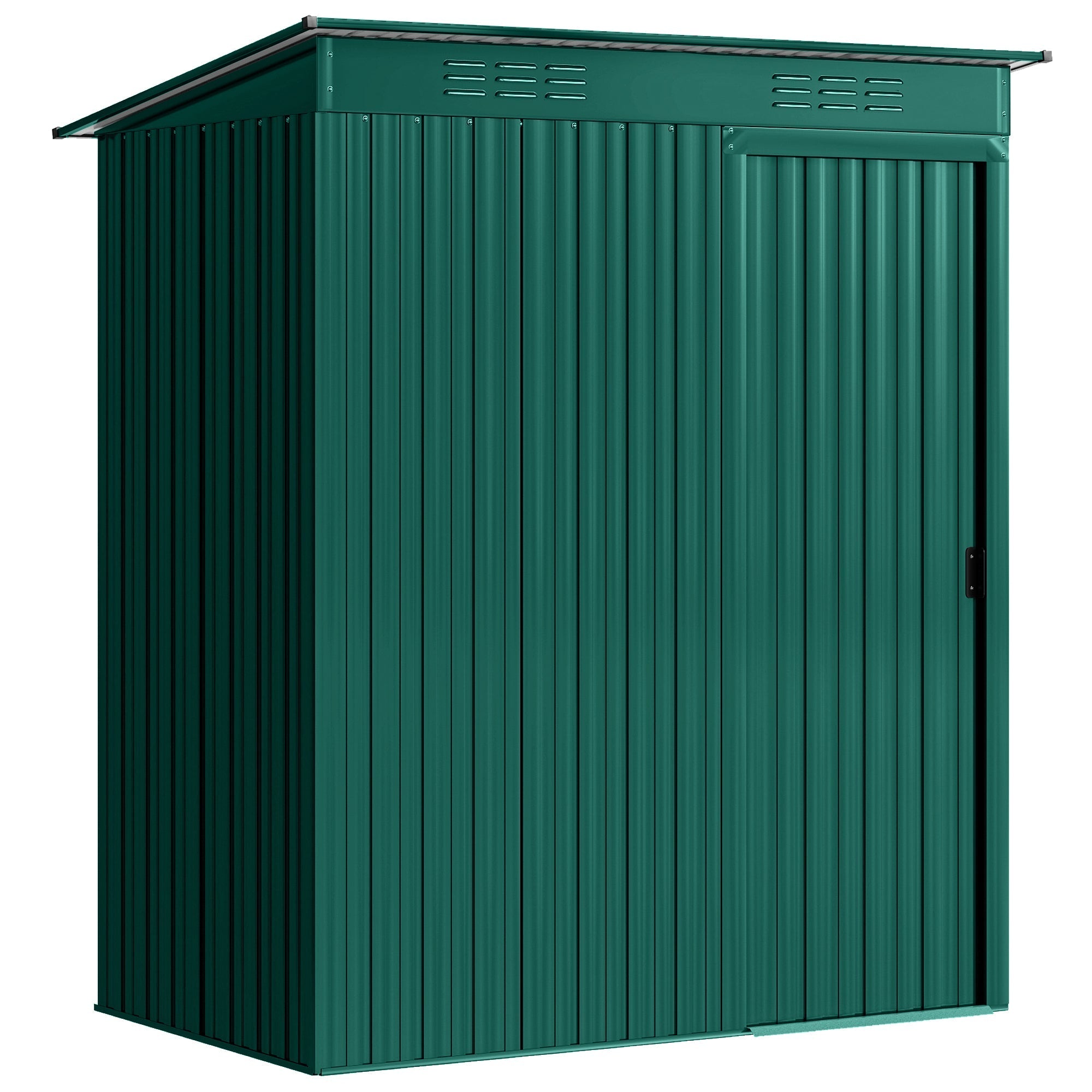 Outsunny 5 x 3.5ft Metal Garden Storage Shed with Effortless Assembly and 2 Pairs of Gloves, Waterproof Outdoor Shed, Green