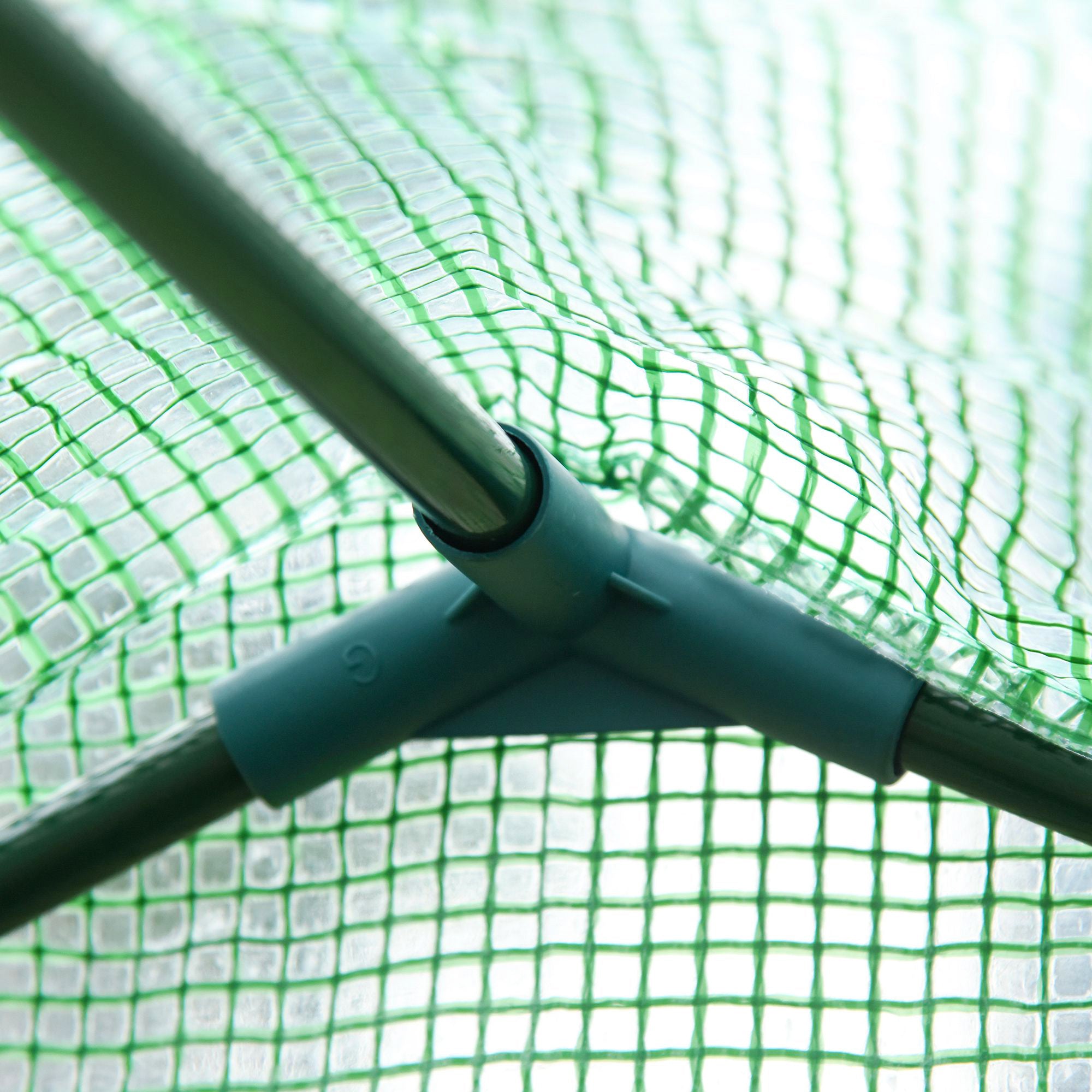 Outsunny Walk In Tomato Greenhouse Garden Outdoor Mini Greenhouse Flower Planter Steel Frame with Zipped Door & Window, PE Cover, 180 x 100 x 168CM, Green