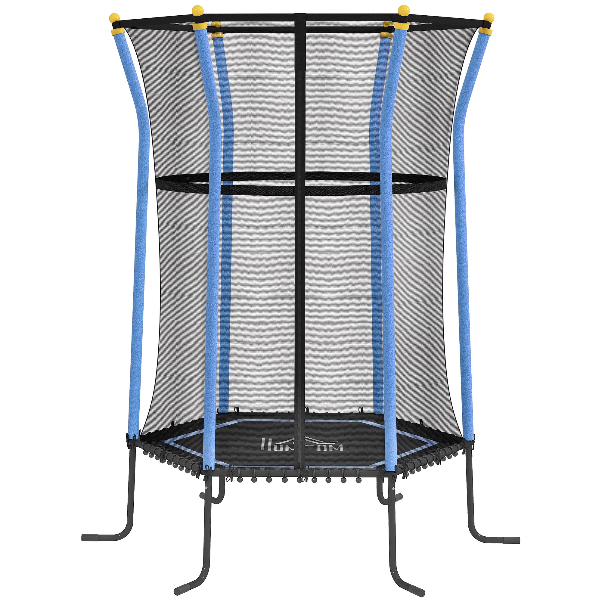 HOMCOM Kids Trampoline Mini Bouncer with Enclosure Safety Net For Ages 3-10 Years - Blue