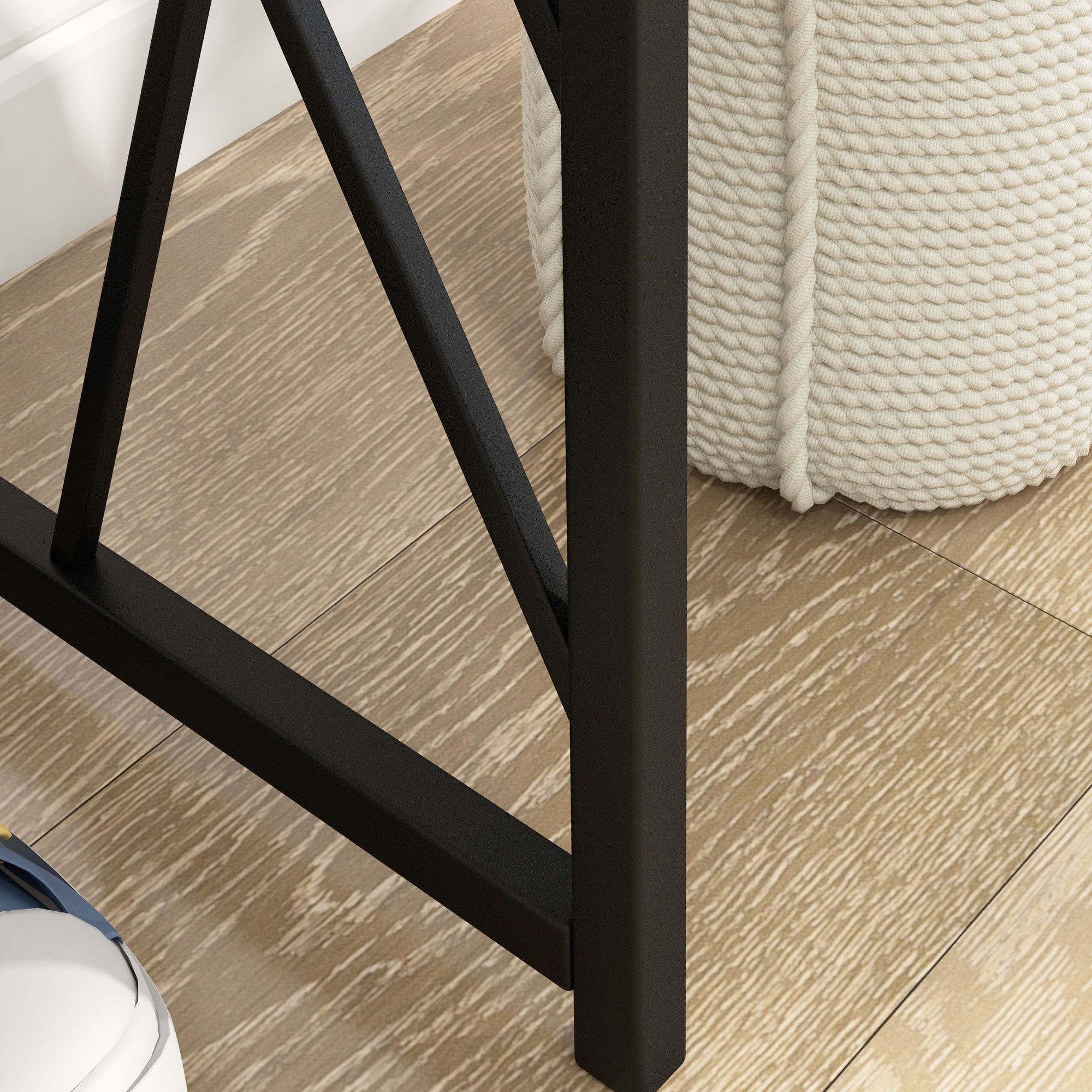 HOMCOM Console Table, Industrial Sofa Table with Metal Frame for Living Room, Hallway, 120√Ç cm, Grey