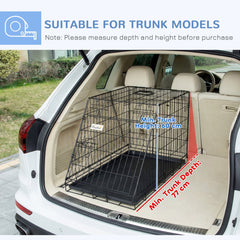 Pawhut Trapeze Collapsible Dog Pet Travel Box Cage Removable Tray 78 x 47 x 55cm