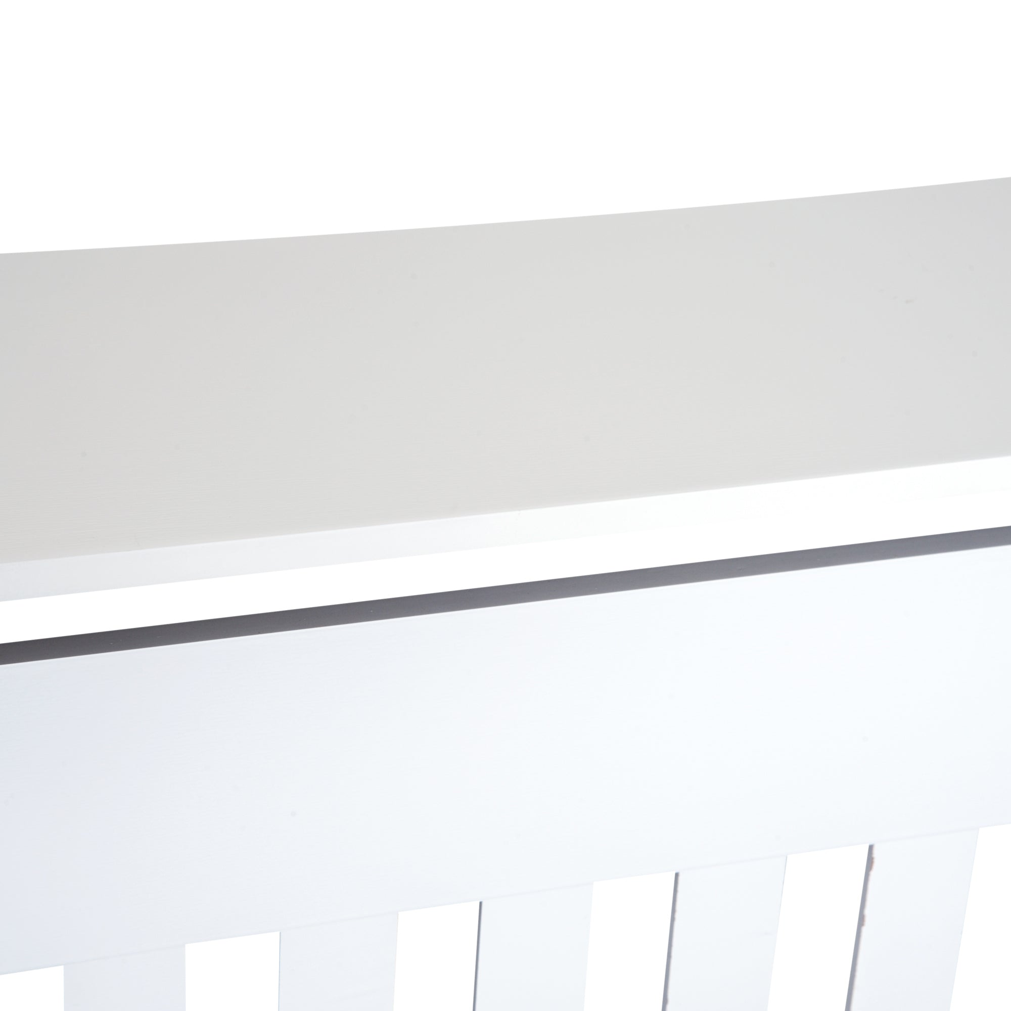HOMCOM Slatted Radiator Cover Painted Cabinet MDF Lined Grill in White (78L x 19W x 81H cm)