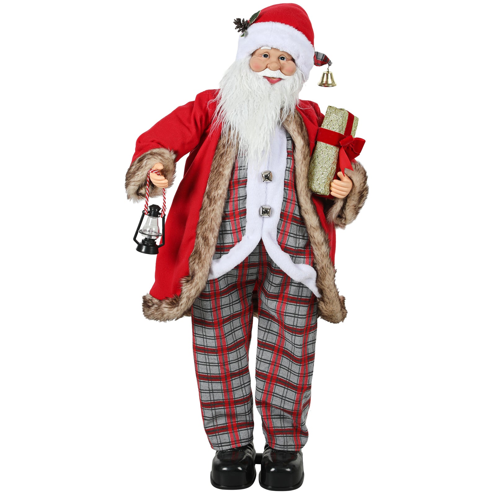 HOMCOM 120cm Animated Santa Claus Figure, with Sound - Red