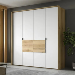 Panama Hinged Door Wardrobe 208cm in White