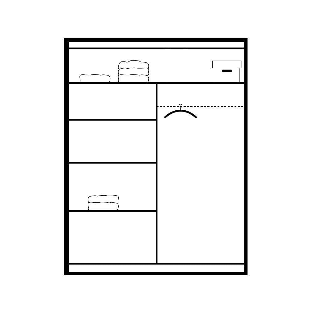 White Mirrored Sliding Door Wardrobe 160cm – NORWICH
