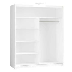 White Full Mirrored Sliding Door Wardrobe 180cm – ALDRIDGE