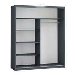 Graphite Full Mirrored Sliding Door Wardrobe 180cm – ALDRIDGE