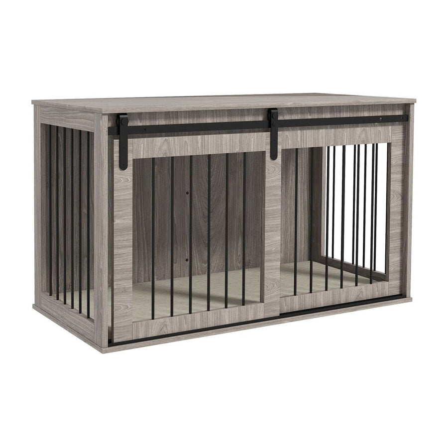 PawHut 118cm Dog Crate Furniture with sliding doors and wooden effect finish