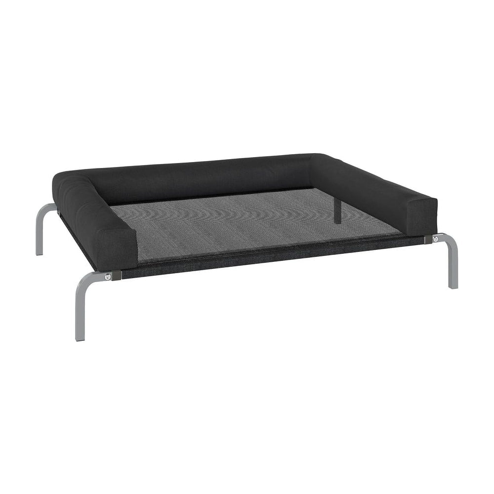 PawHut Elevated Dog Bed with Removable Bolsters, Raised Dog Bed for Medium Breeds, Portable Indoor & Outdoor Pet Cots, Black