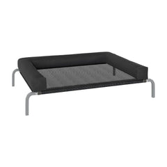 PawHut Elevated Dog Bed with Removable Bolsters, Raised Dog Bed for Medium Breeds, Portable Indoor & Outdoor Pet Cots, Black
