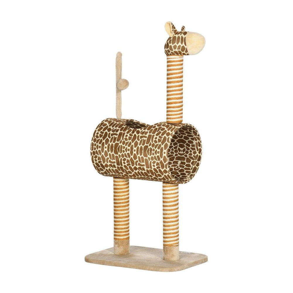 PawHut Giraffe-Designed Cat Tree in Beige