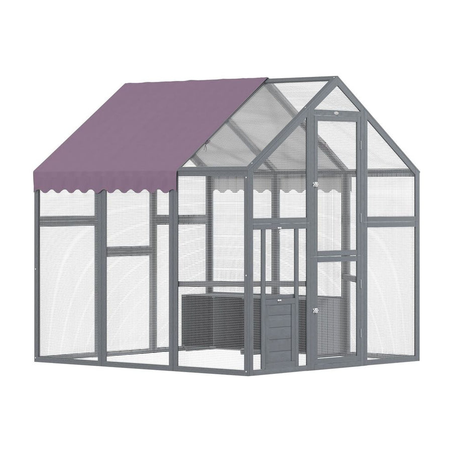 PawHut Large Walk In Chicken Run with Waterproof & Anti-UV Cover, for 6-8 Chickens, for Garden, Farm, 5.5' x 6' x 6'
