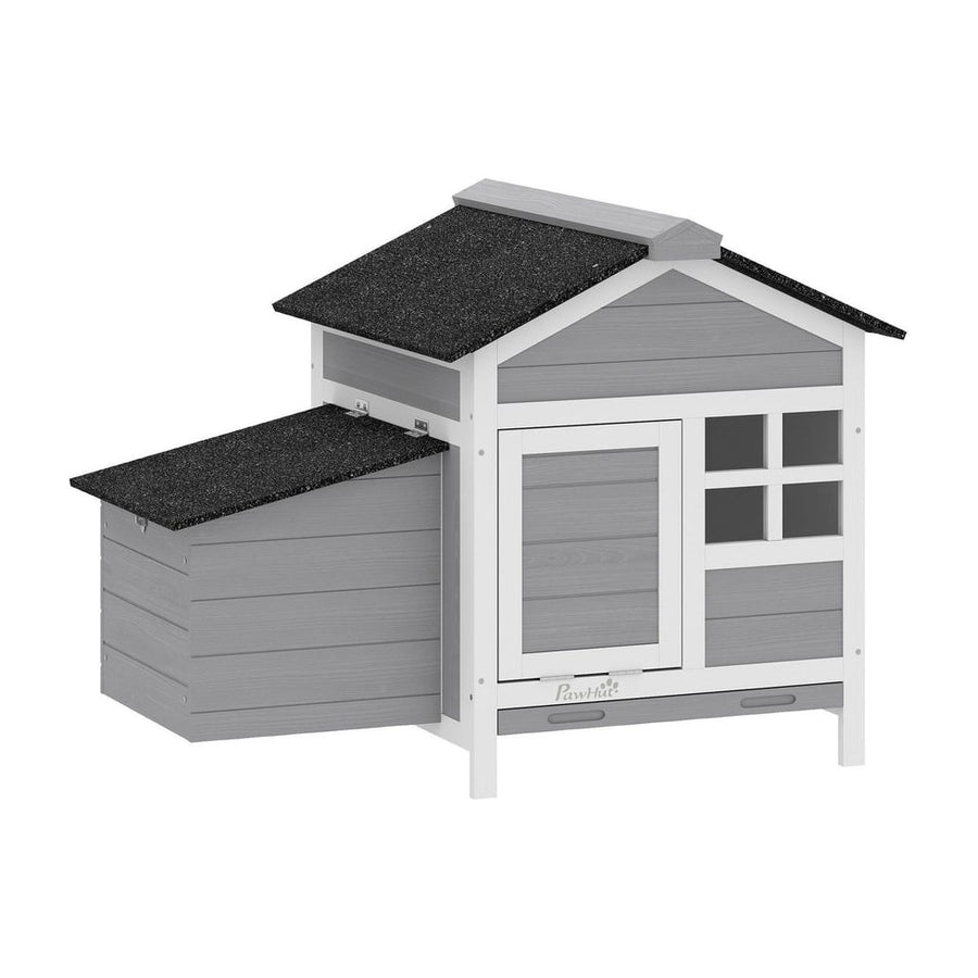 PawHut Wooden Chicken Coop with Pull-Out Tray Nesting Box for 1-2 Chickens