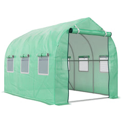 Outsunny Polytunnel Greenhouse with Windows and Door, Walk in Greenhouse for Garden, Backyard (3 x 2 M)