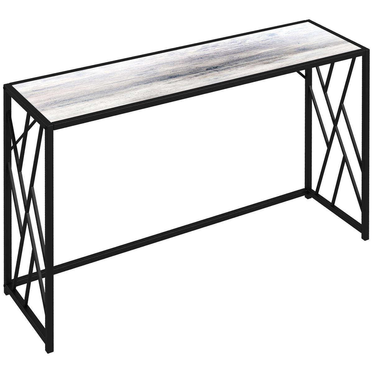 HOMCOM Console Table, Industrial Sofa Table with Metal Frame for Living Room, Hallway, 120Â cm, Grey
