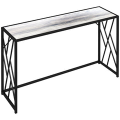 HOMCOM Console Table, Industrial Sofa Table with Metal Frame for Living Room, Hallway, 120Â cm, Grey