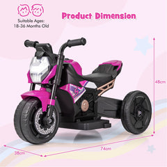 6V Kids Ride-on Motorcycle with 2-wheel/3-wheel Conversion & Detachable Training Wheels-Pink